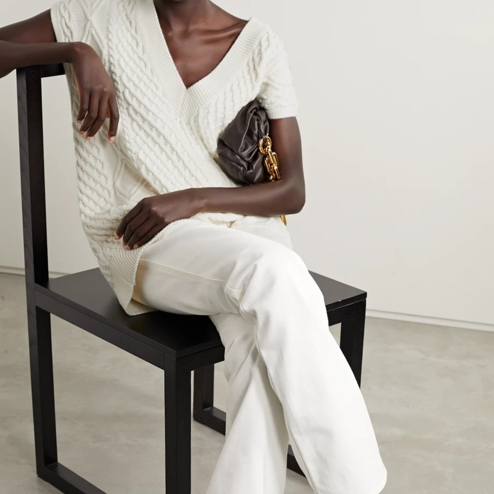 Frankie Shop oversized cable-knit wool tank